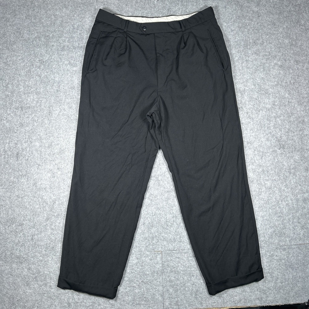 Vtg Hugo Boss Dress Pants Men's Size 34x28 Black‎ Dr. Hook Wool Germany Made